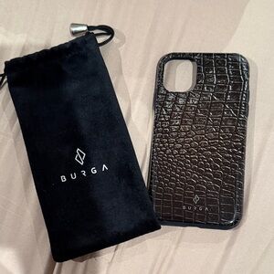 Burga Black Crocodile Pattern Phone iPhone 11 Case